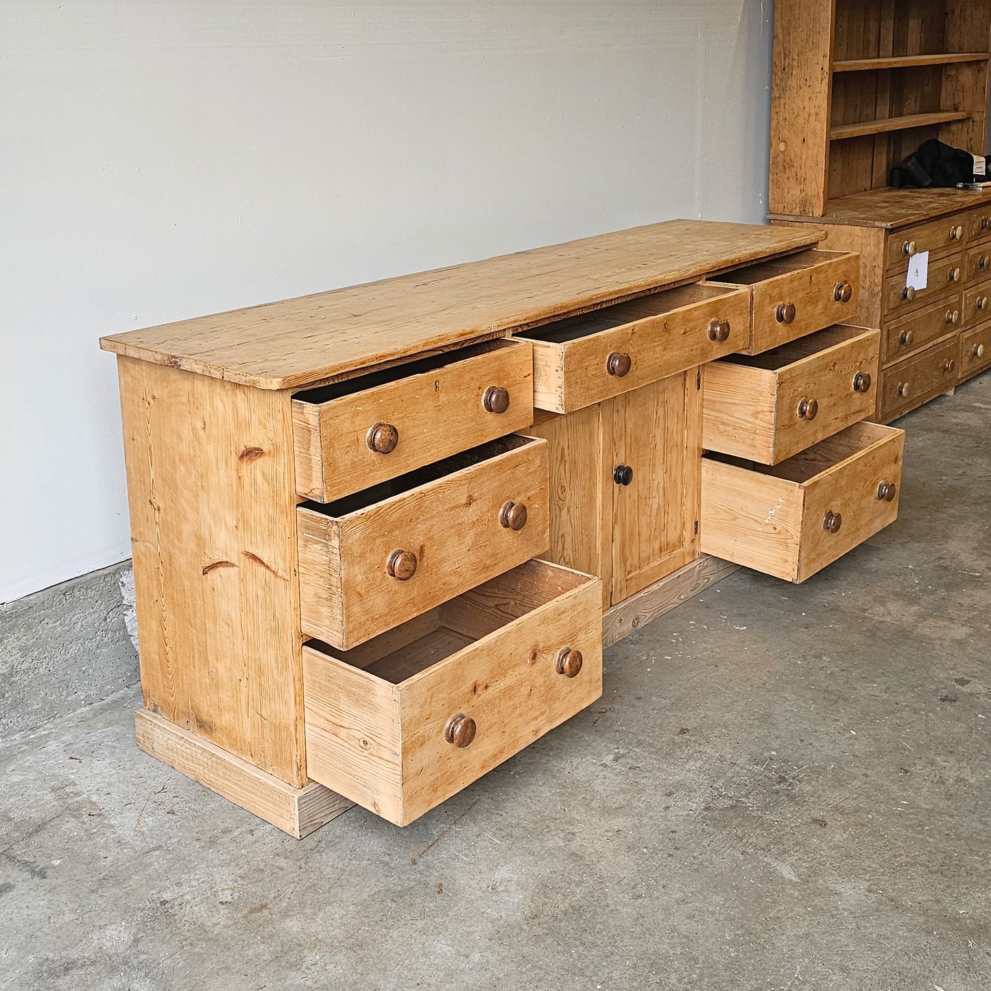 Antique English Pine Kitchen Dresser Base (Sideboard) - Circa 1870