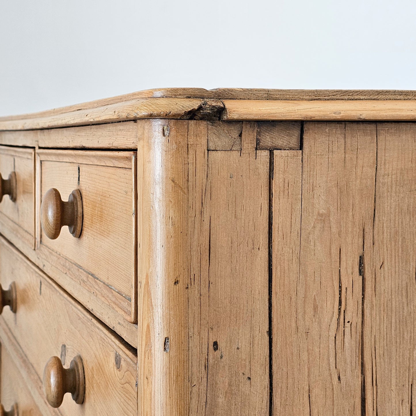 Stately Antique English Pine Chest of Drawers (Dresser) - Circa 1870