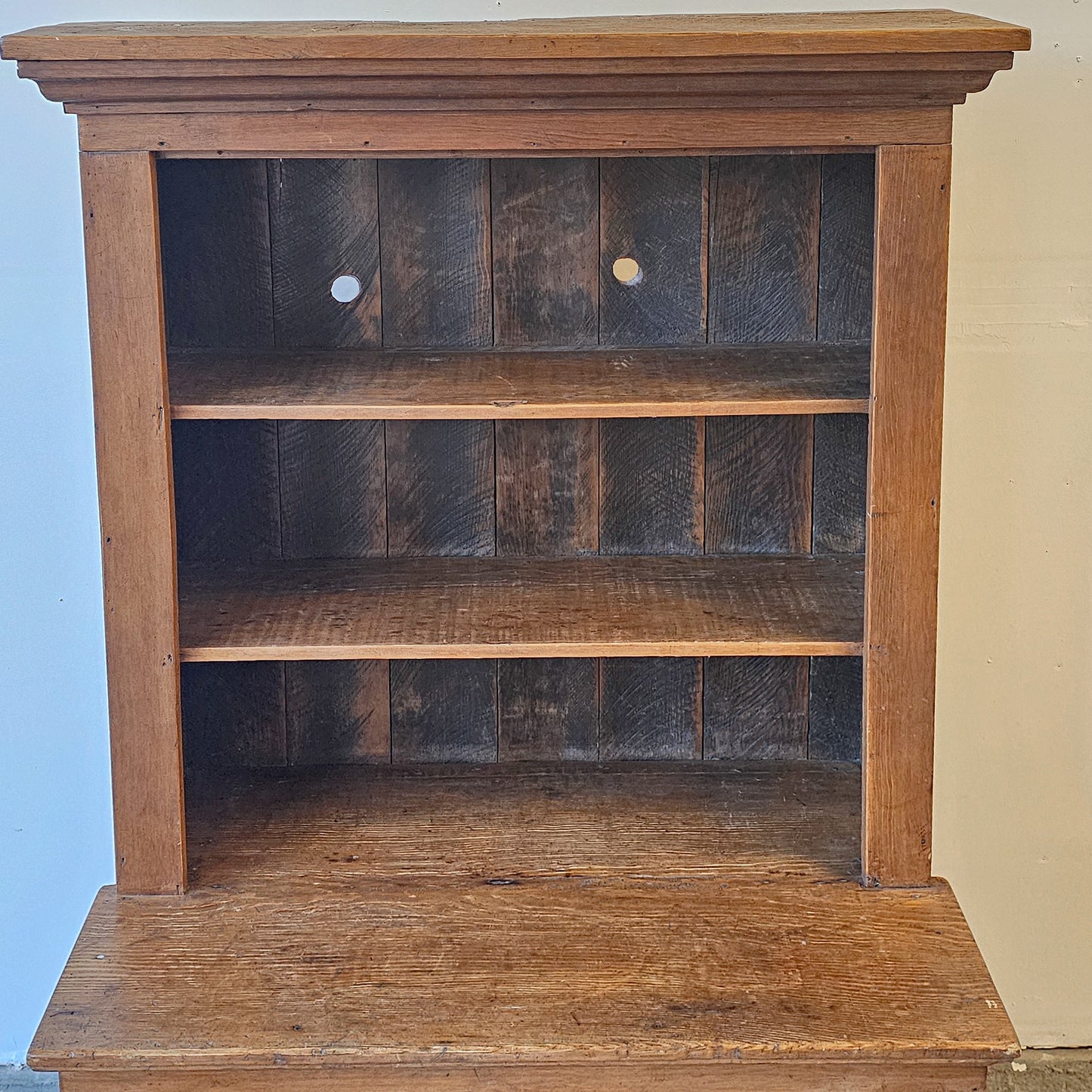 Antique Primitive Pine Step-Back Hutch - Circa 19th-century