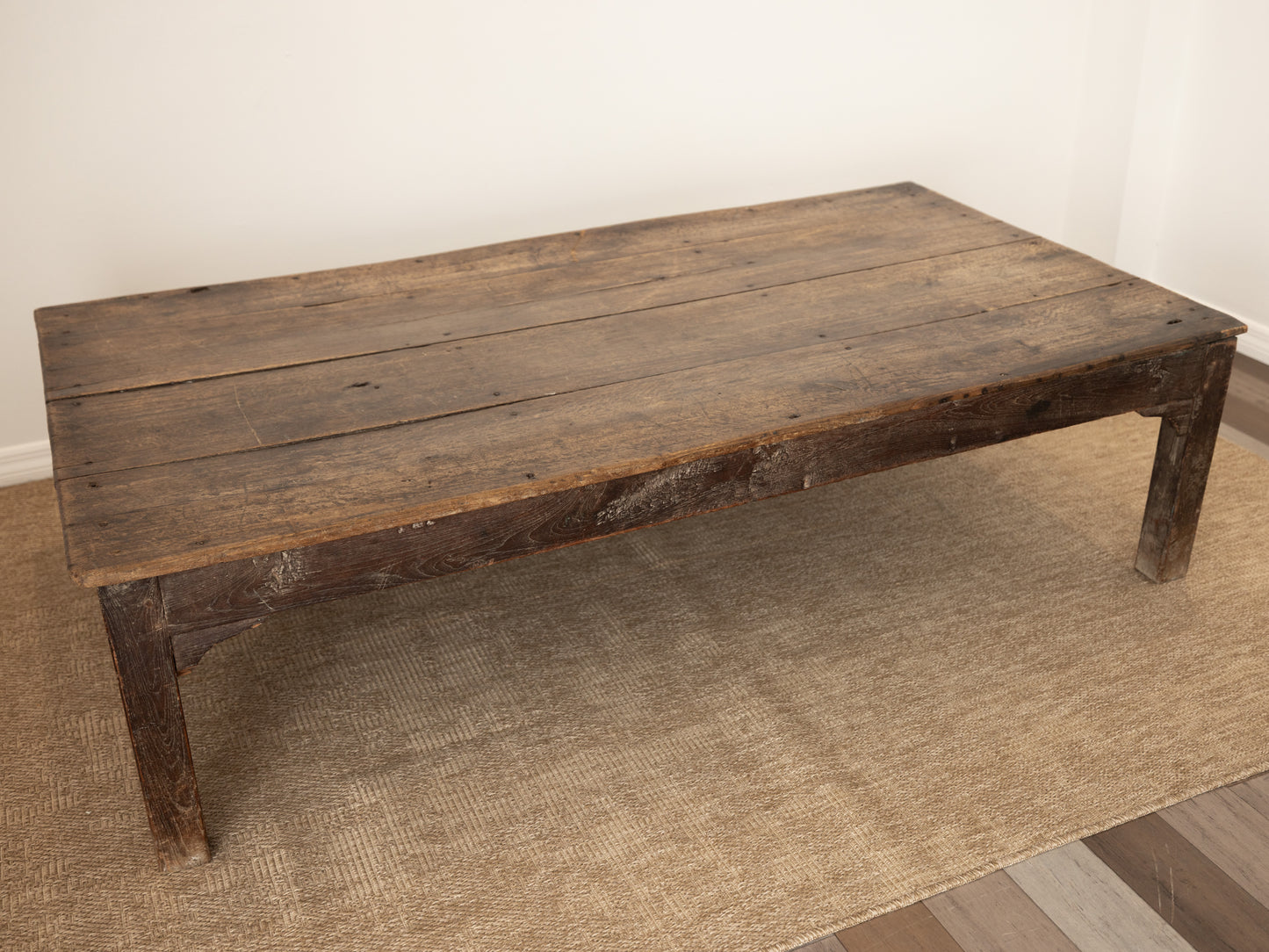 Reclaimed Elm Wood French Farmhouse Oversized Coffee Table