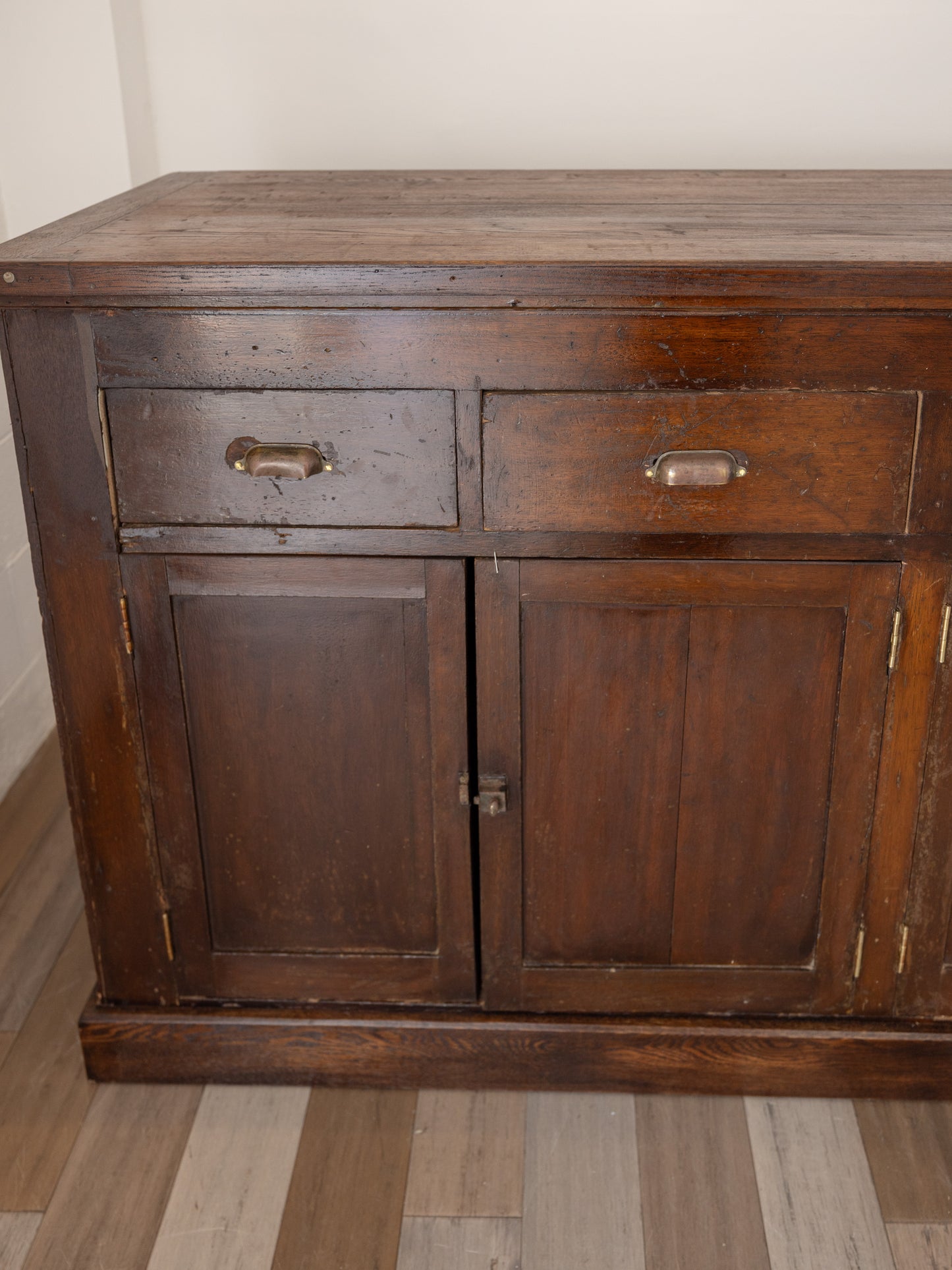 Large Antique Oak Shop Counter Cabinet - Circa Early 20th Century