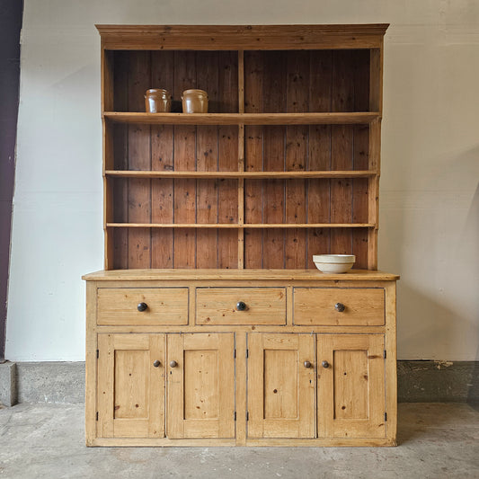 Monumental English Pine Kitchen Dresser (Hutch)-Circa 1880