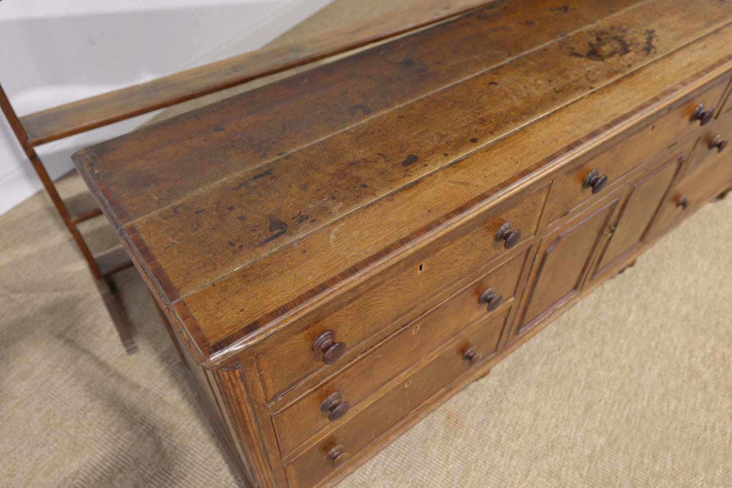 Antique Welsh Oak Dresser Circa 1850 Victorian Plate Rack Farmhouse Cupboard