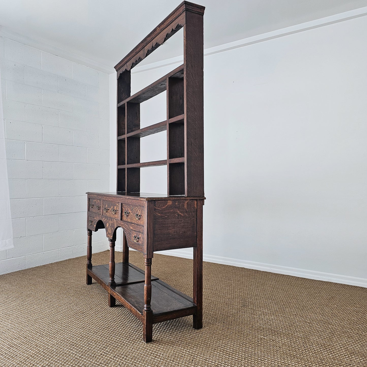 Antique Welsh Oak Plate Rack Dresser | Circa 1830