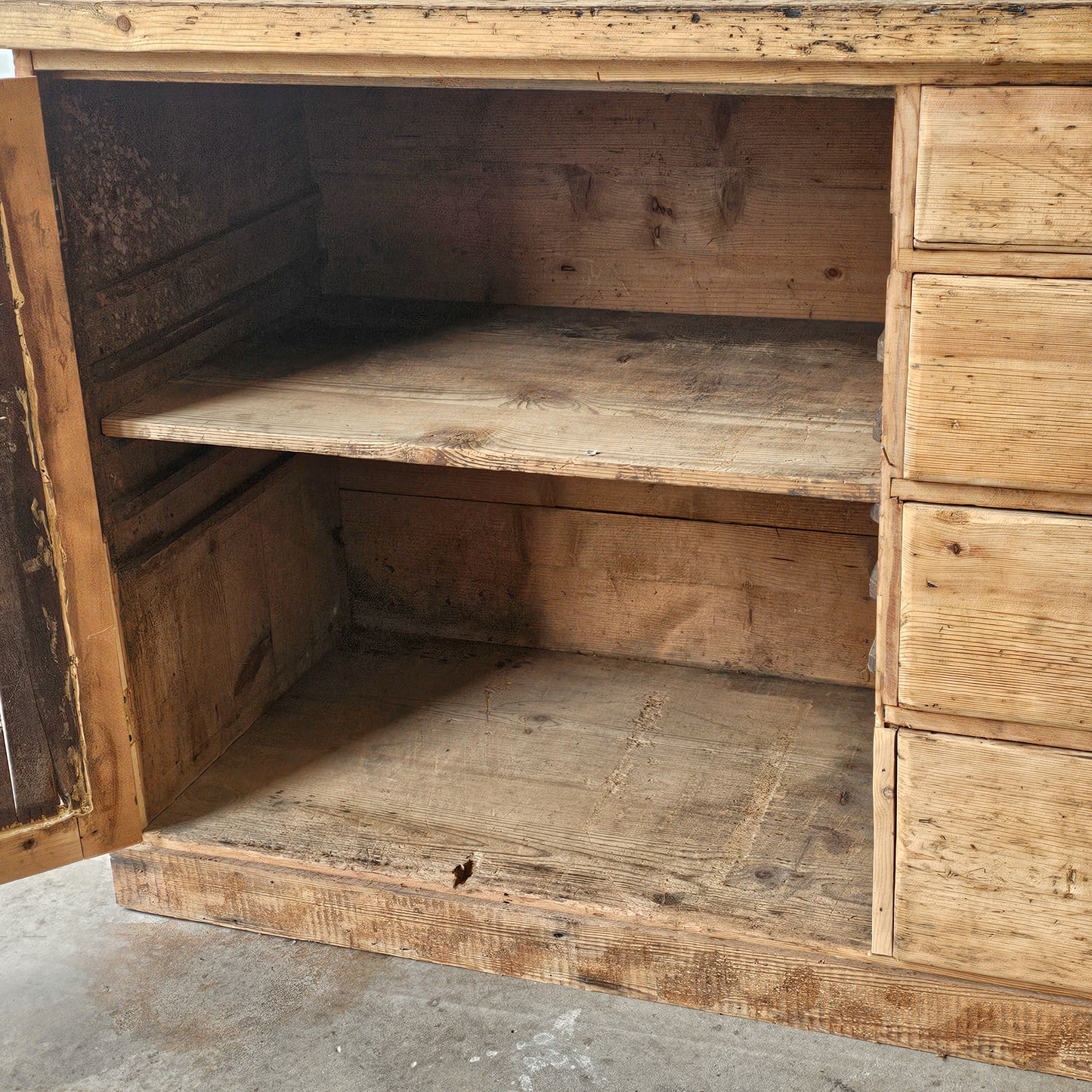 Antique English Pine Sideboard - Circa 1880