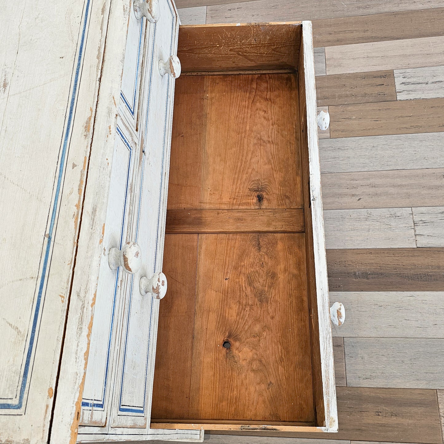 Antique English Pine Painted Dresser - Circa 1880