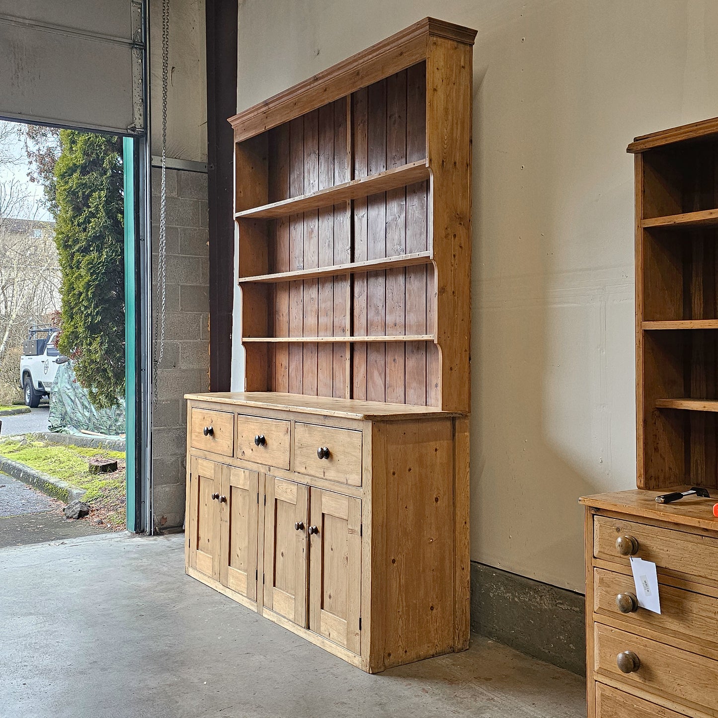 Monumental English Pine Kitchen Dresser (Hutch)-Circa 1880