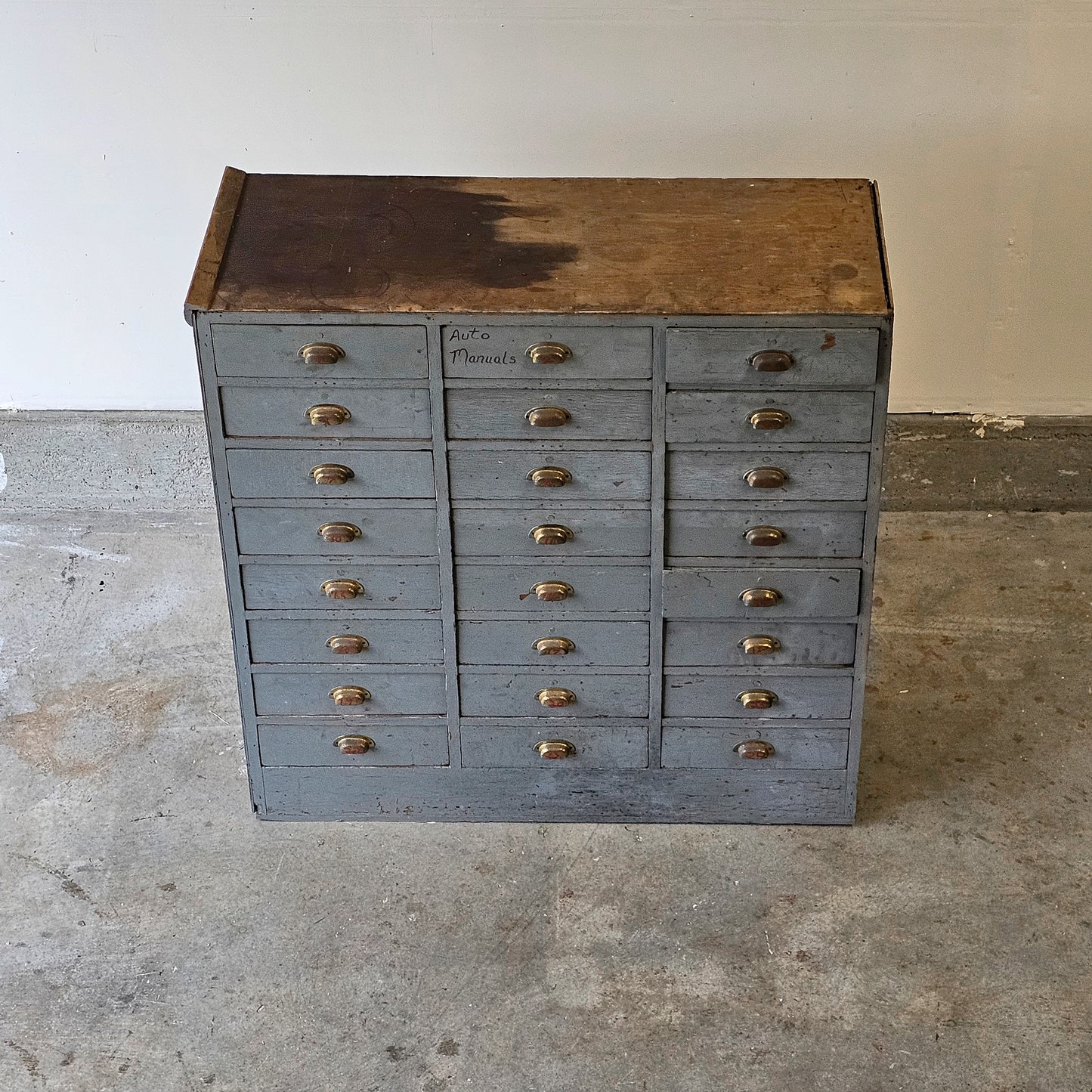 Vintage Multi-Drawer Painted Apothecary Cabinet