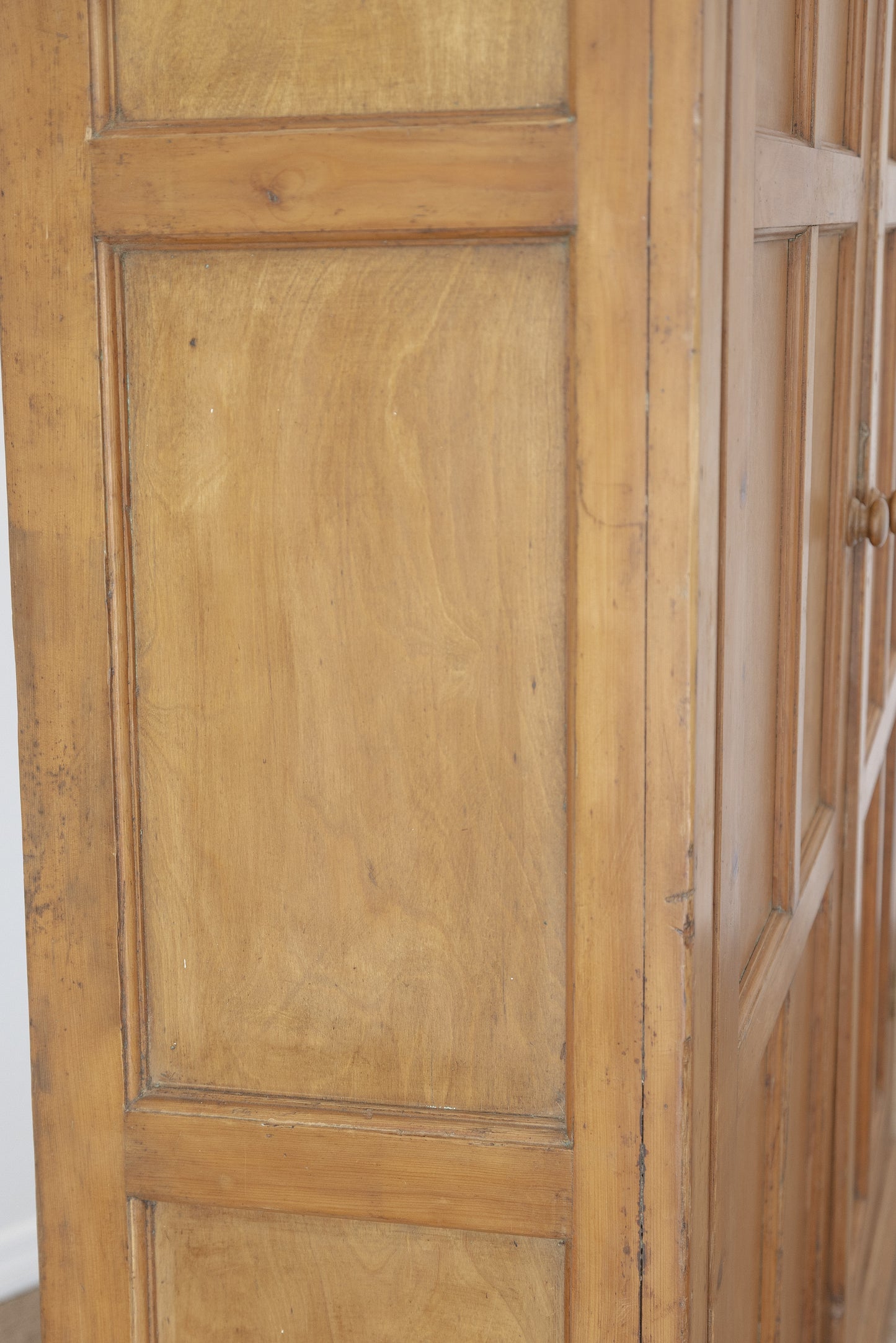 Antique English Honey Pine Linen Cabinet - Circa 1890