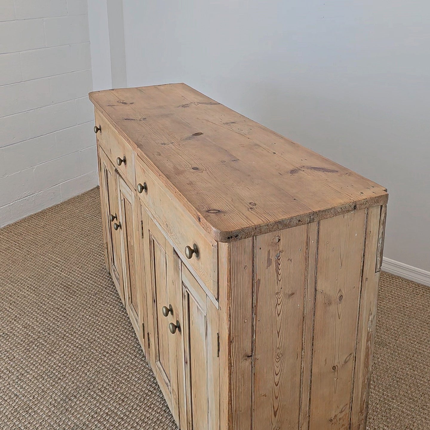 Antique English Pine Sideboard - Circa 1870
