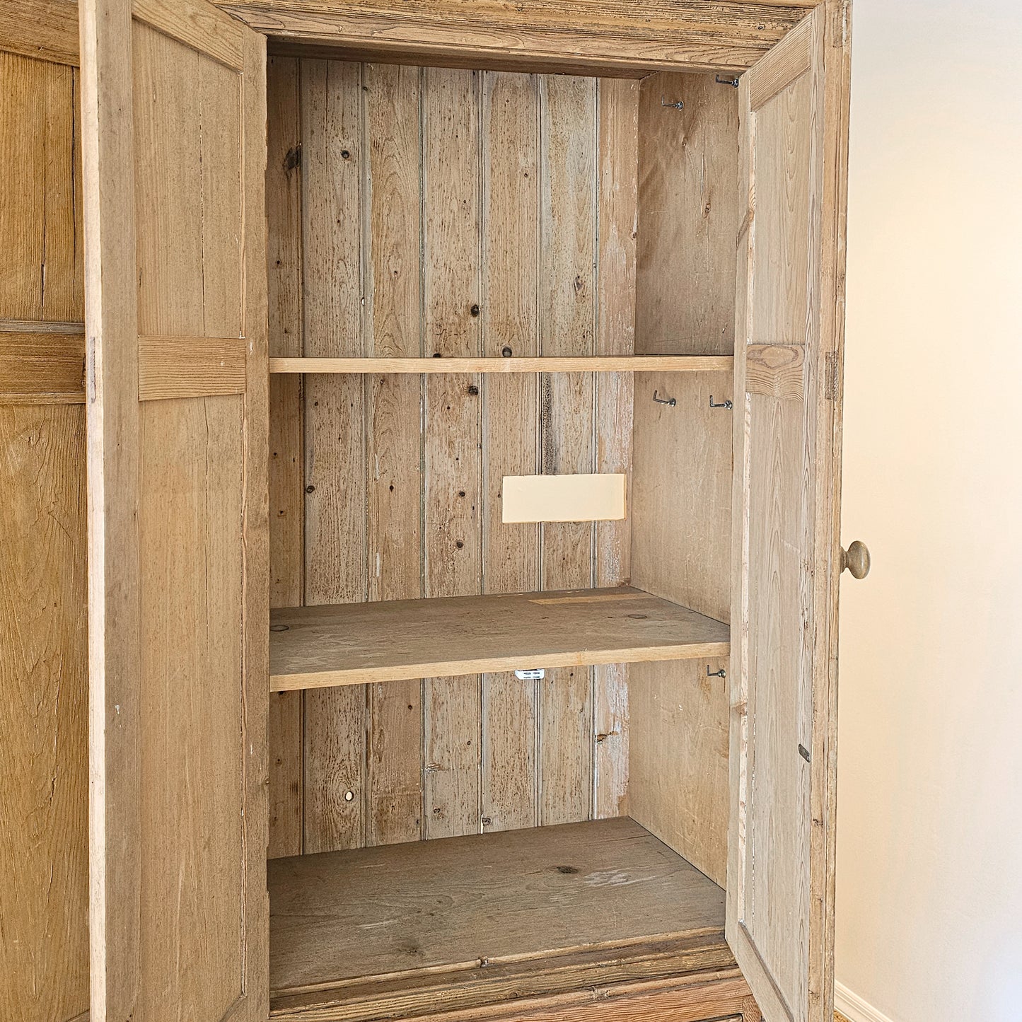 Monumental Antique English Pine Housekeeper’s Cupboard / Linen Press, Circa 1880