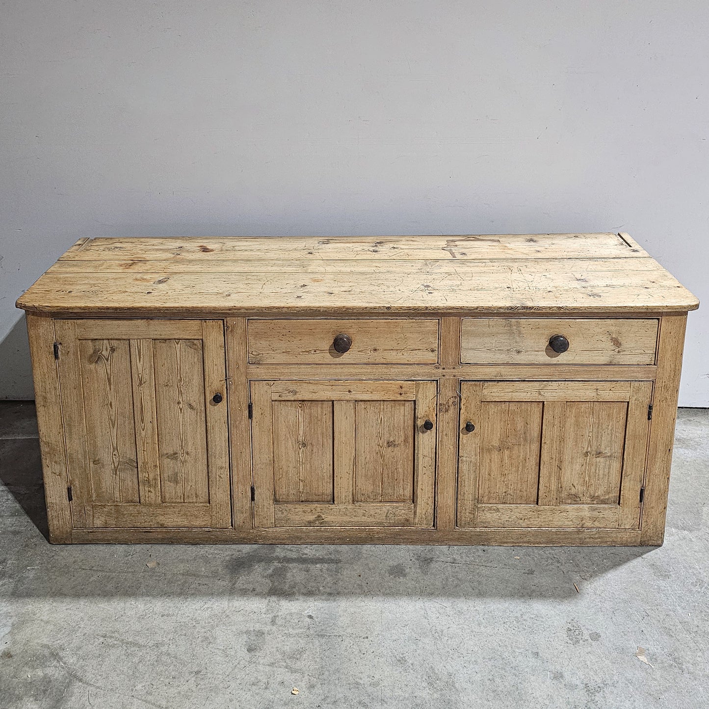 Large Antique English Pine Sideboard - Circa 1880
