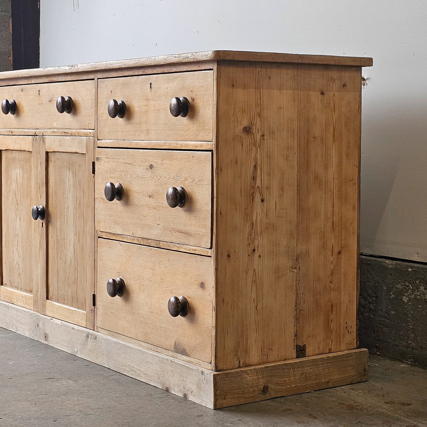 Antique English Pine Kitchen Dresser Base (Sideboard) - Circa 1870