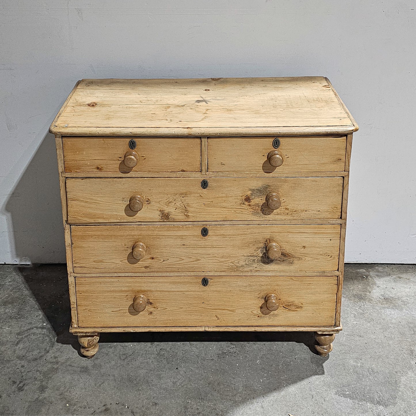 Antique English Pine Chest of Drawers (Dresser) - Circa 1880