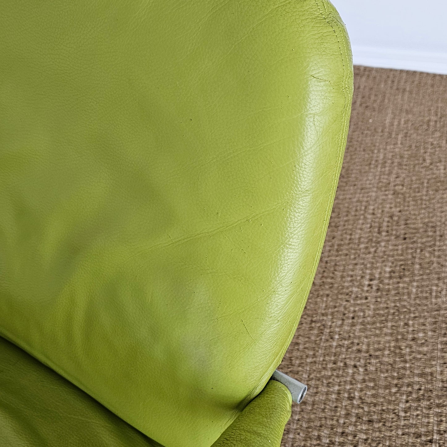 2007 Percival Lafer Reclining Lounge Chair – Lime Green Leather | Made in Brazil