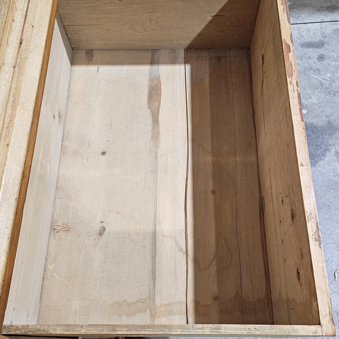 Antique English Pine Linen Press / Wardrobe - circa 1870