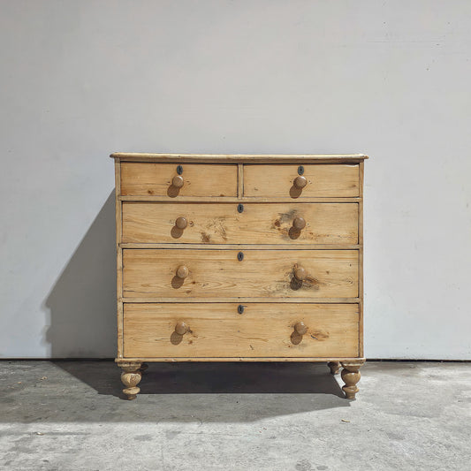 Antique English Pine Chest of Drawers (Dresser) - Circa 1880