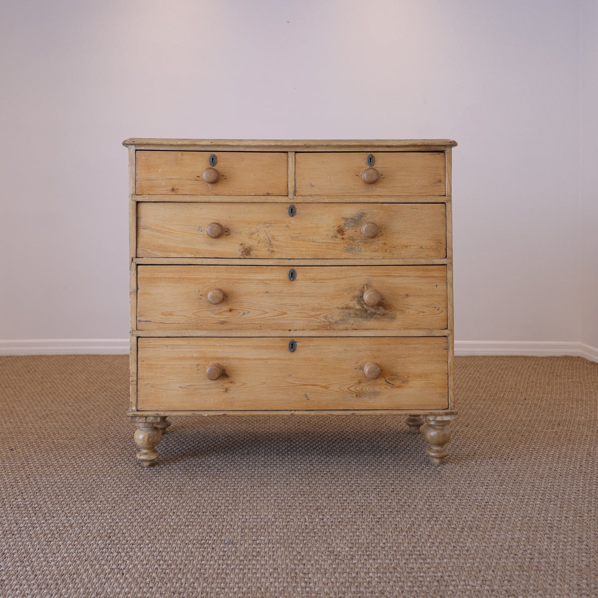 Antique English Pine Chest of Drawers (Dresser) - Circa 1880 #07