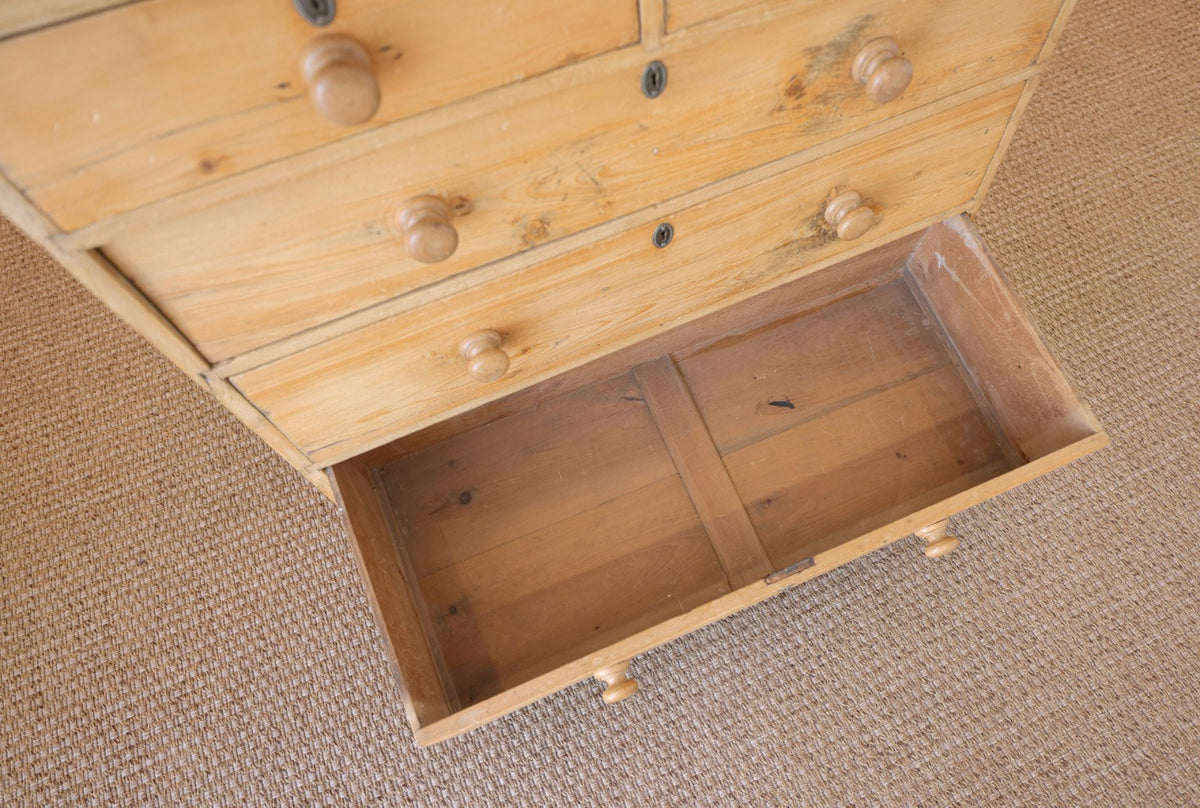 Antique English Pine Chest of Drawers (Dresser) - Circa 1880 #07