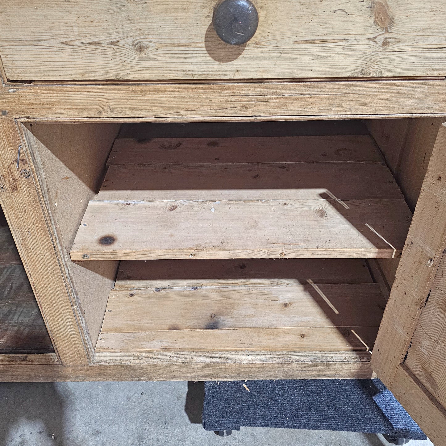 Large Antique English Pine Sideboard - Circa 1880