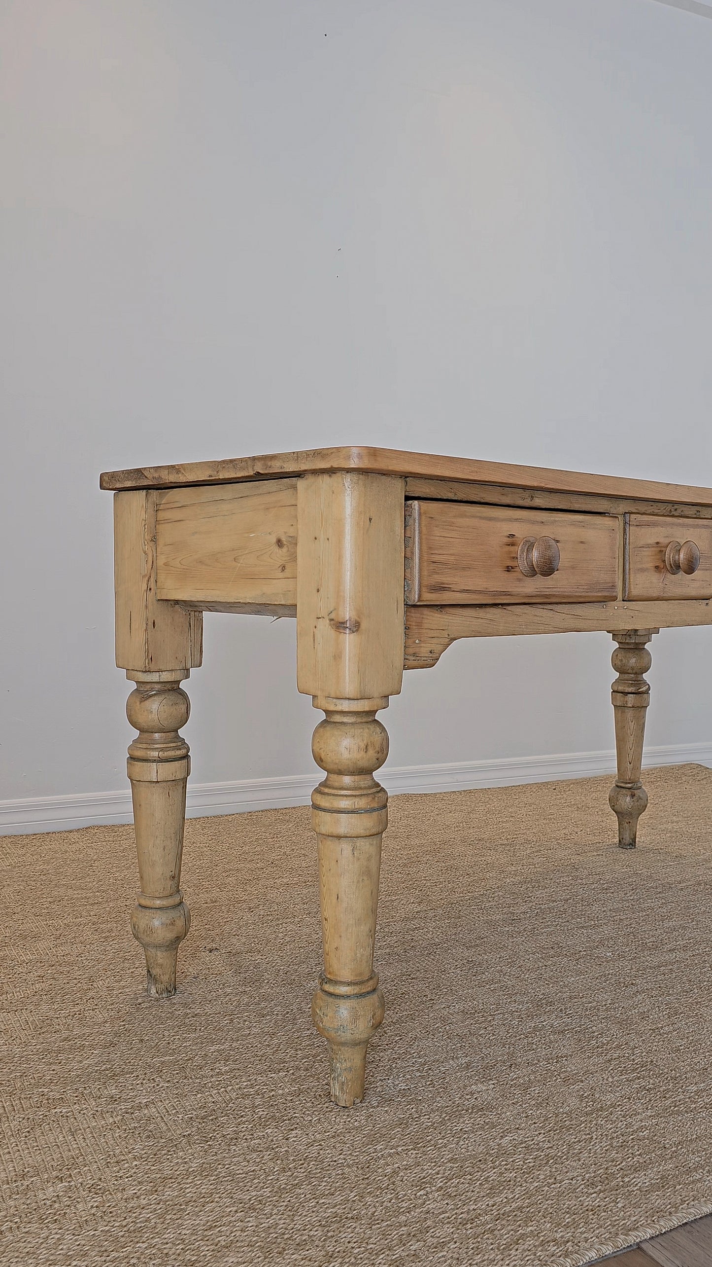 Antique English Pine Console Table or Desk - Circa 1880