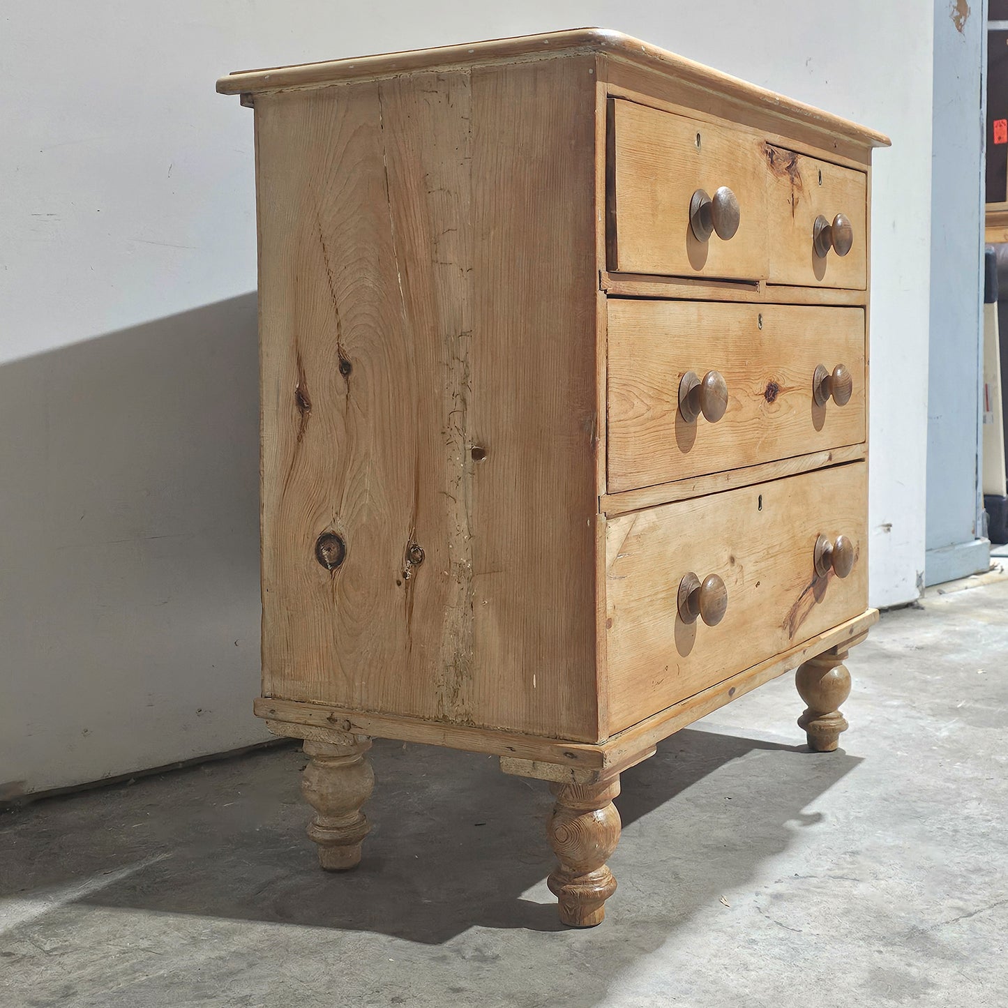 Antique English Pine Petite Dresser or Nightstand- Circa 1890