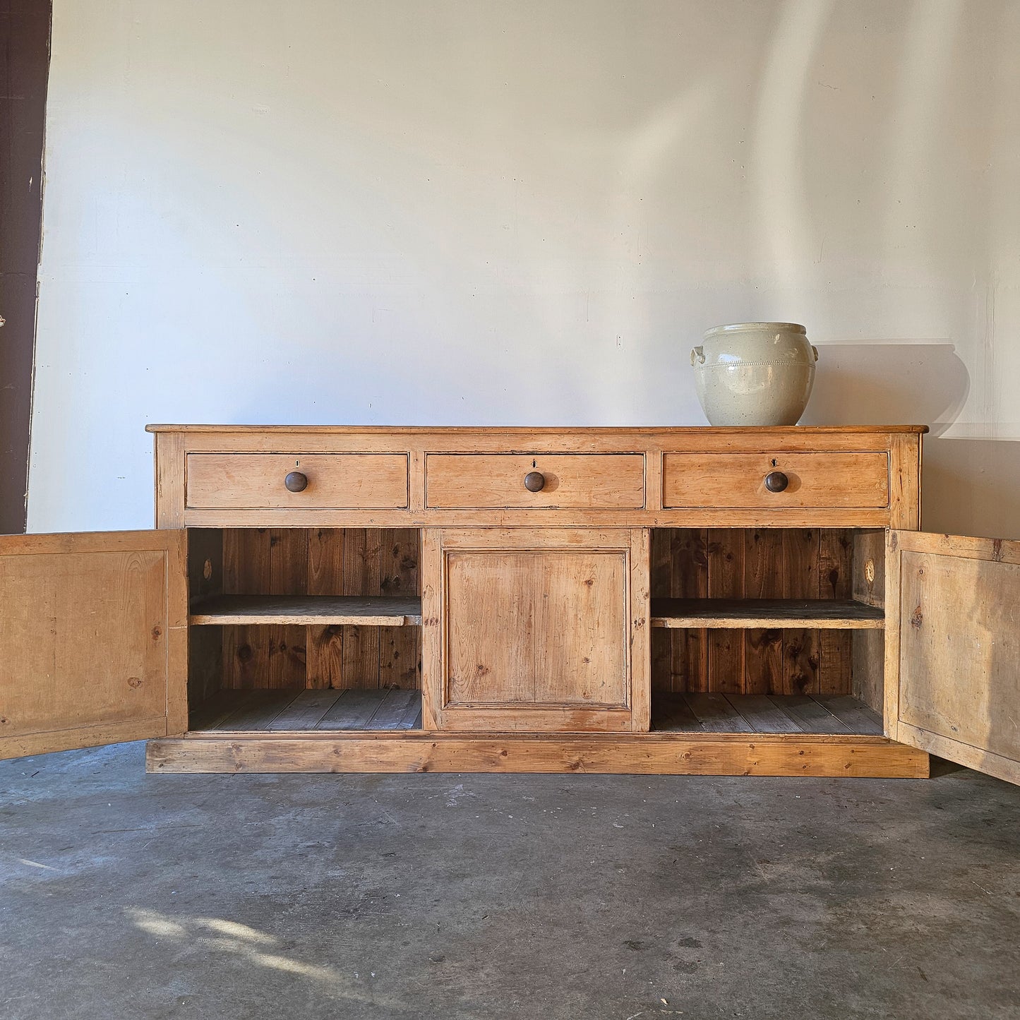 Antique English Pine Sideboard - Circa 1880
