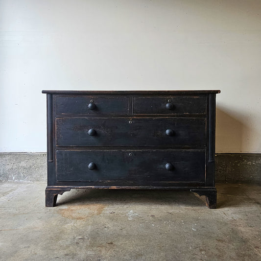 Antique Ebonized Pine Chest of Drawers - Circa 1830