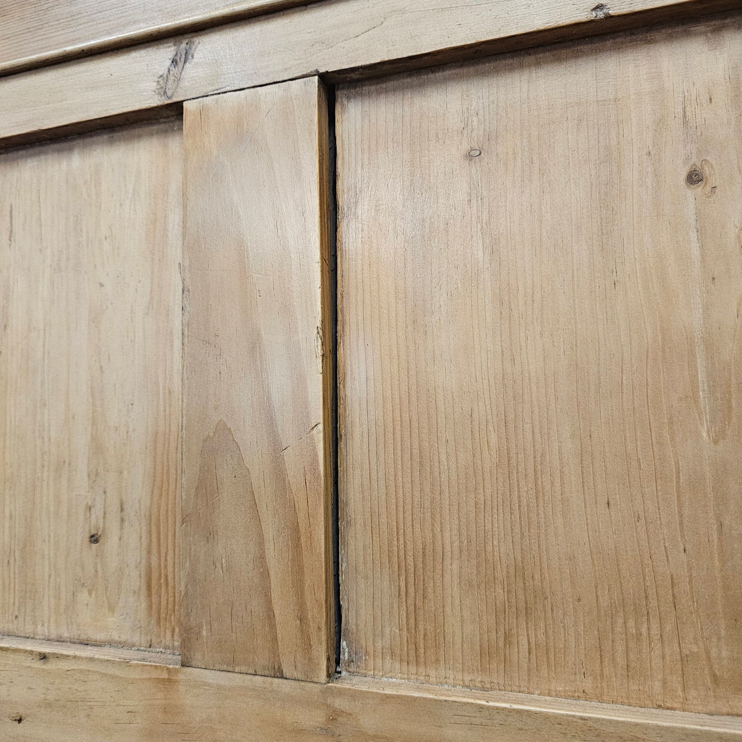 Antique English Pine Linen Press / Wardrobe - circa 1870