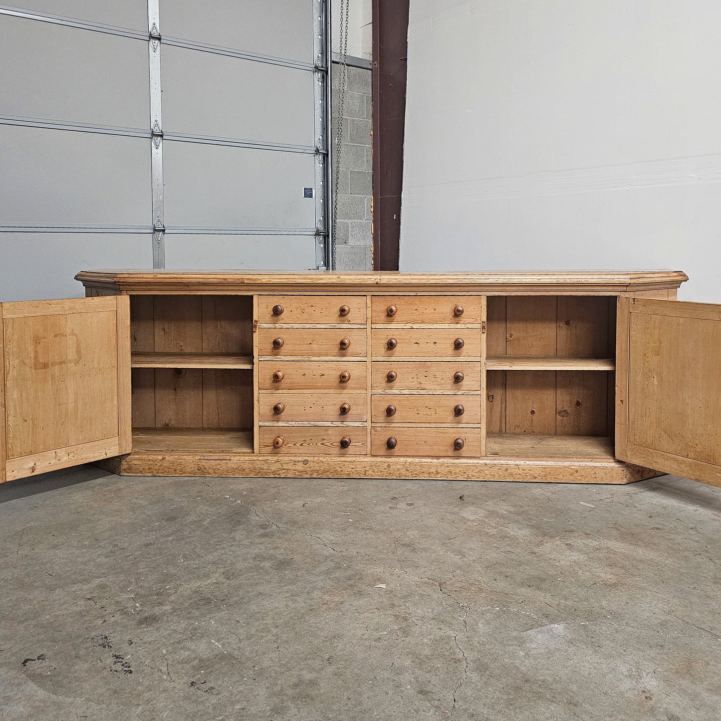 Monumental Antique English Pine Haberdashery - Circa 1880