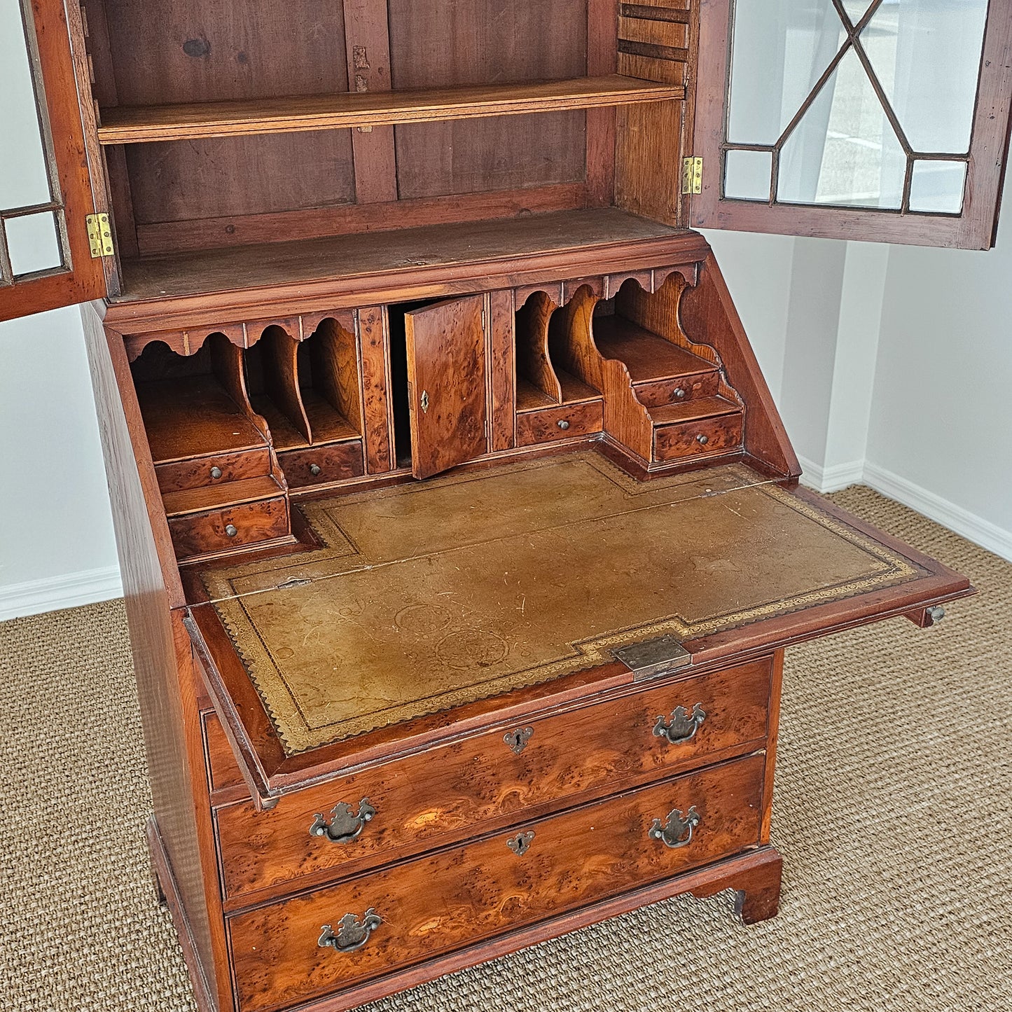 Antique English Secretary Bookcase | Georgian Revival | Circa 1900–1930