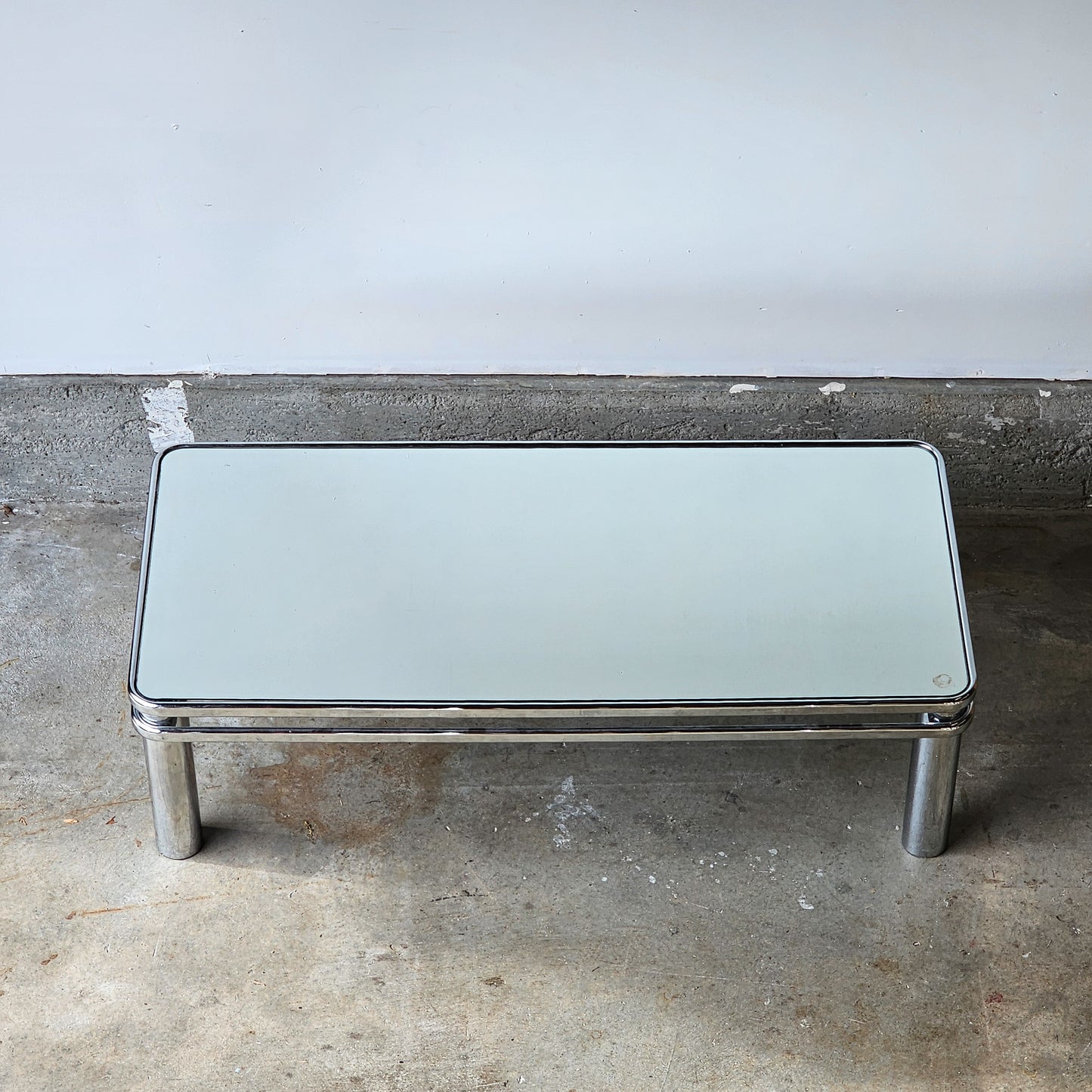 Mirrored Chrome Coffee Table Circa 1970s–1980s