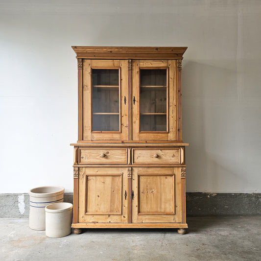 Antique European pine hutch