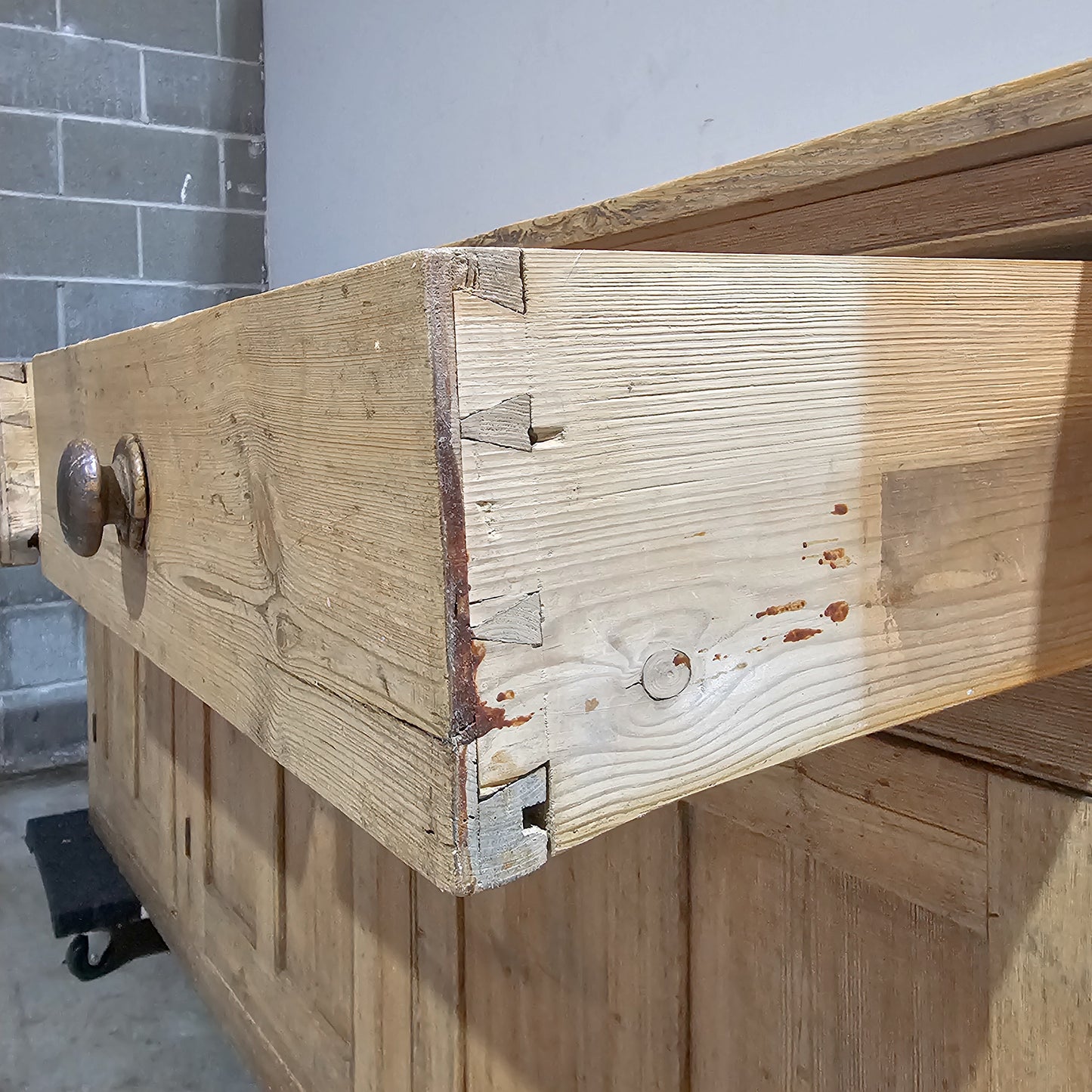 Large Antique English Pine Sideboard - Circa 1880