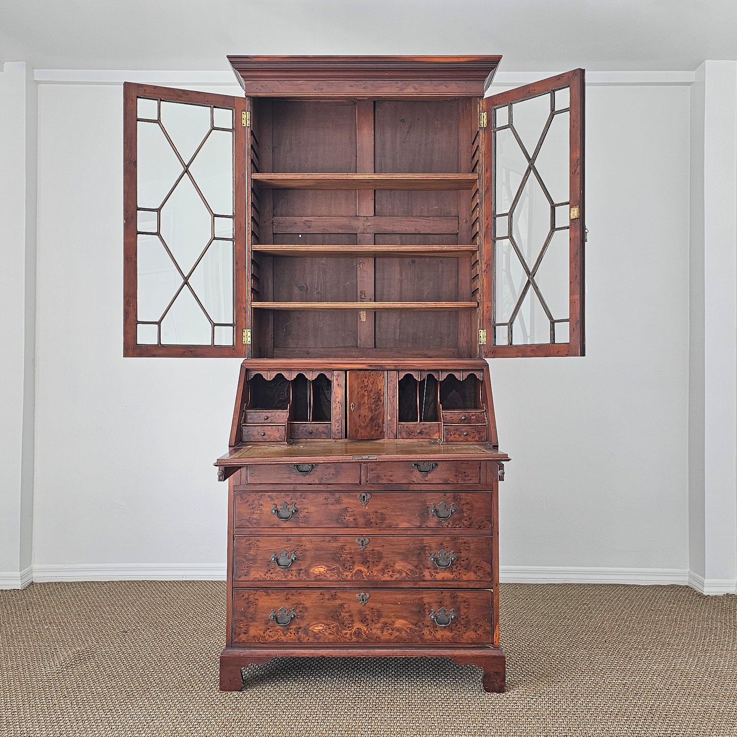 Antique English Secretary Bookcase | Georgian Revival | Circa 1900–1930