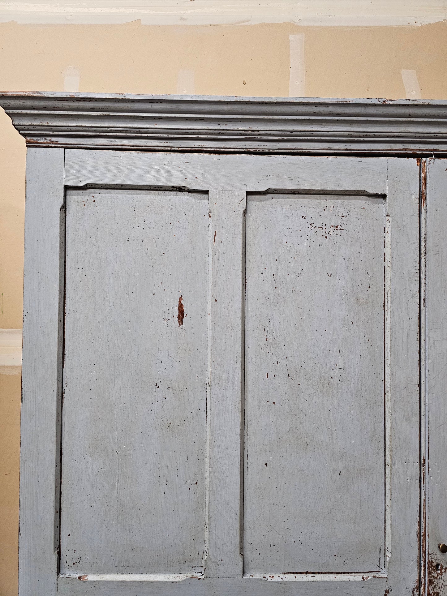Substantial Antique Blue Painted Cabinet - Circa 1910