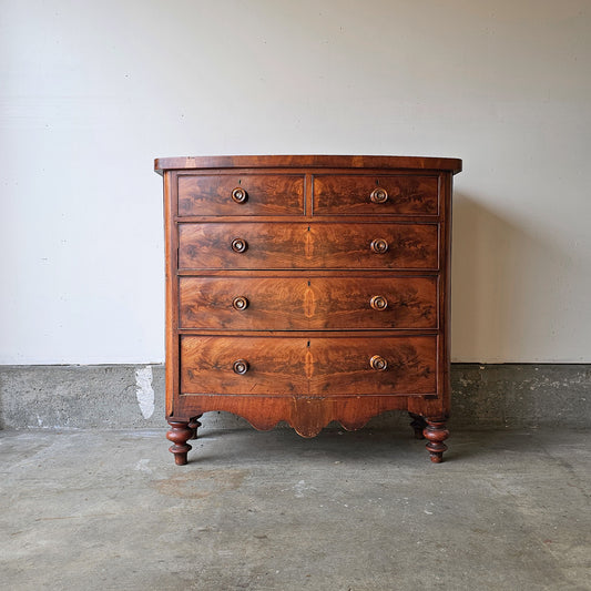 Antique Flame Mahogany Chest of Drawers - Circa 1840–1860