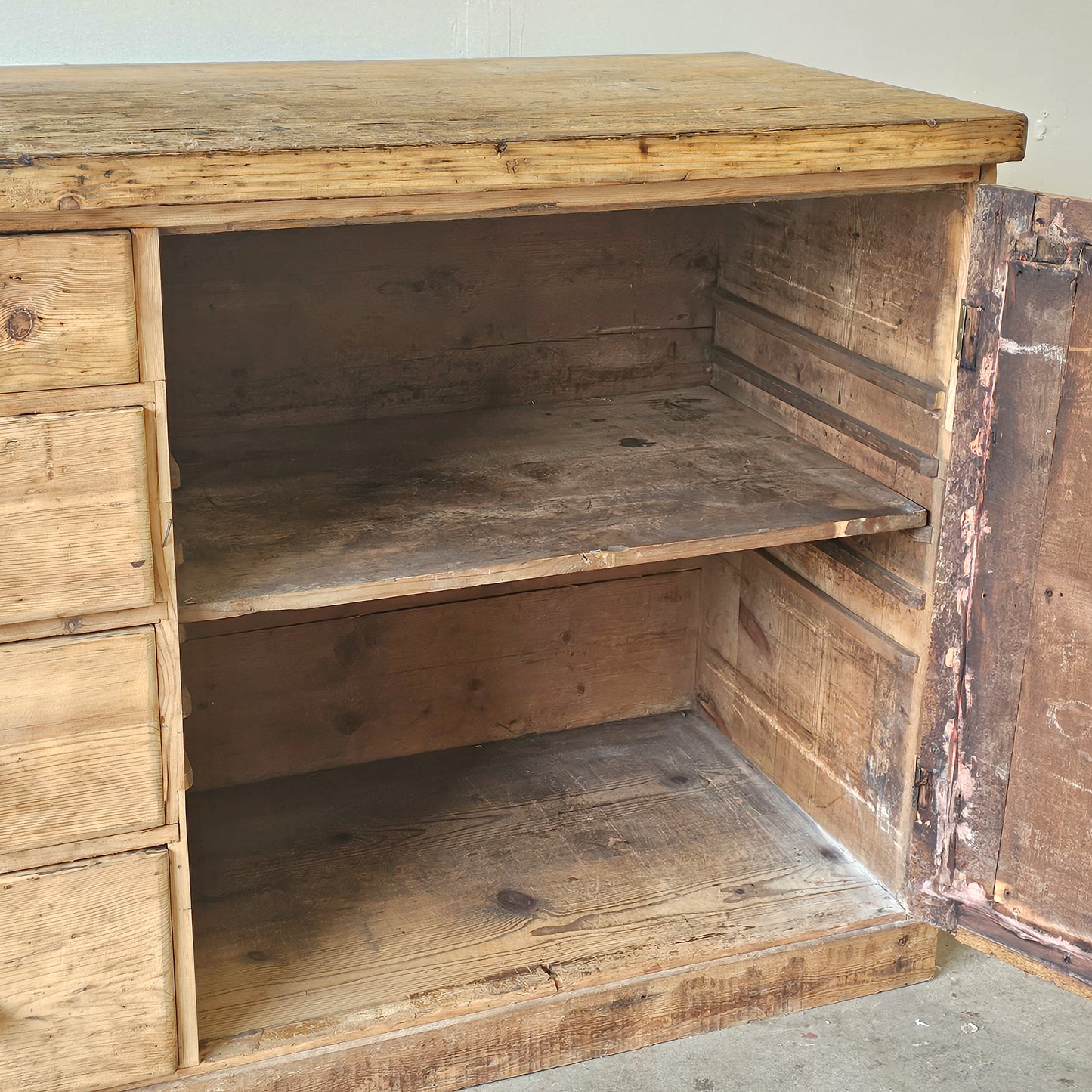 Antique English Pine Sideboard - Circa 1880