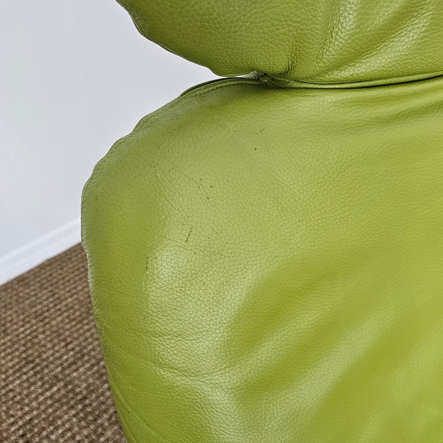2007 Percival Lafer Reclining Lounge Chair – Lime Green Leather | Made in Brazil