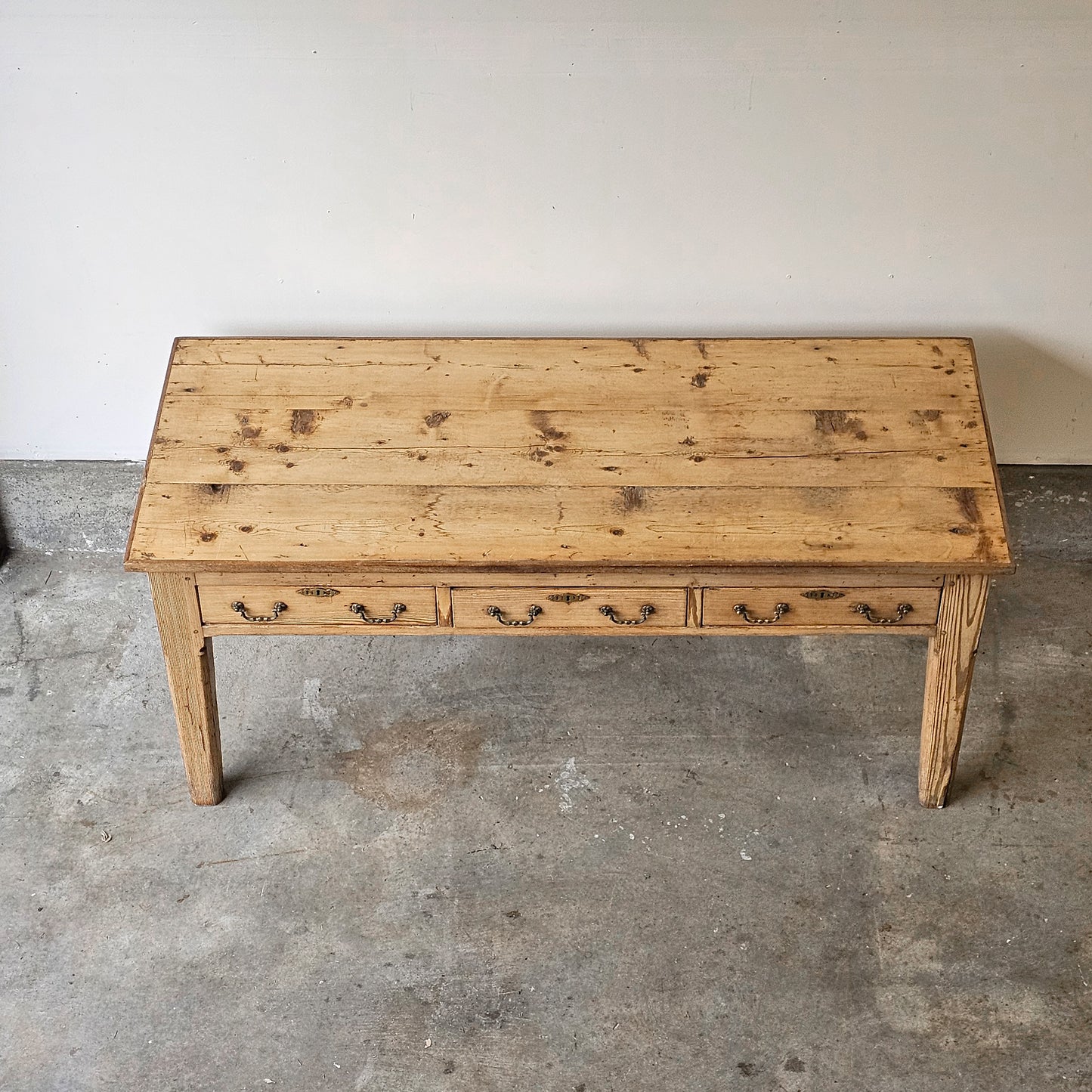 Antique English Pine Farm Table / Writing Table - Circa 1870