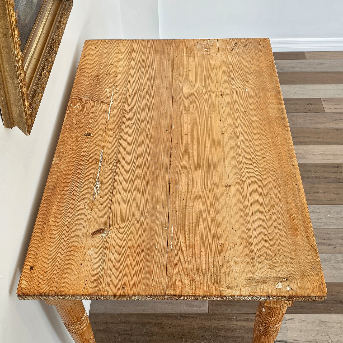 Antique English Pine Side Table / Writing Table
Circa 1880