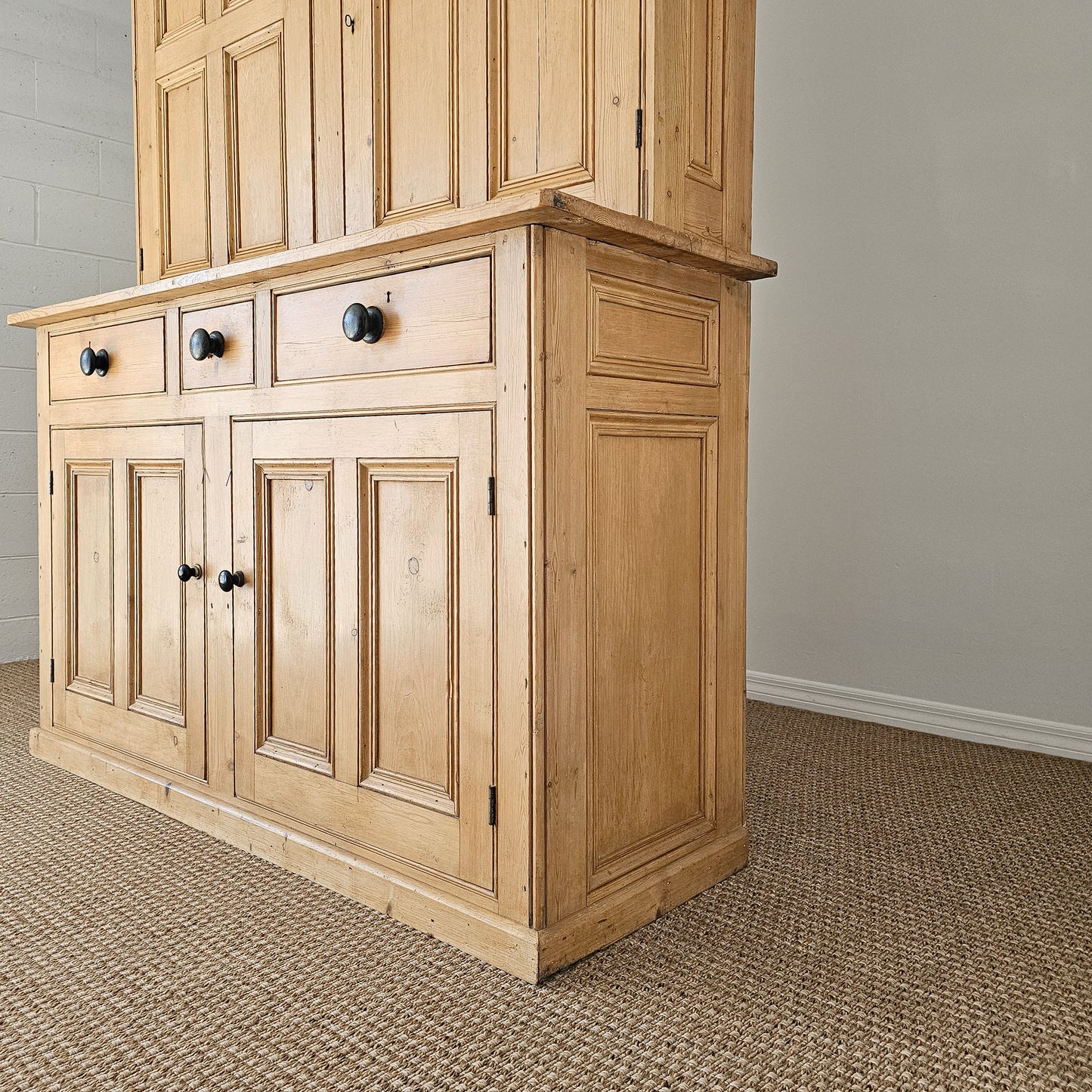 Antique English Pine Housekeeper's Cupboard - Circa 1880
