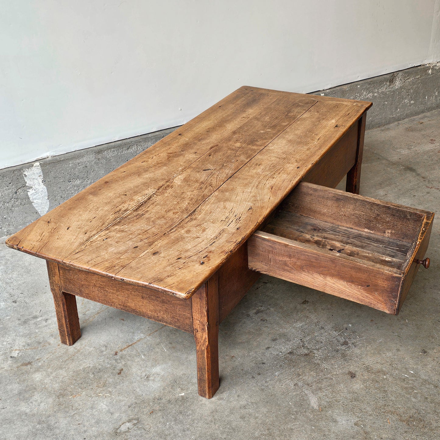 Antique French Chestnut Coffee Table - Circa 1890