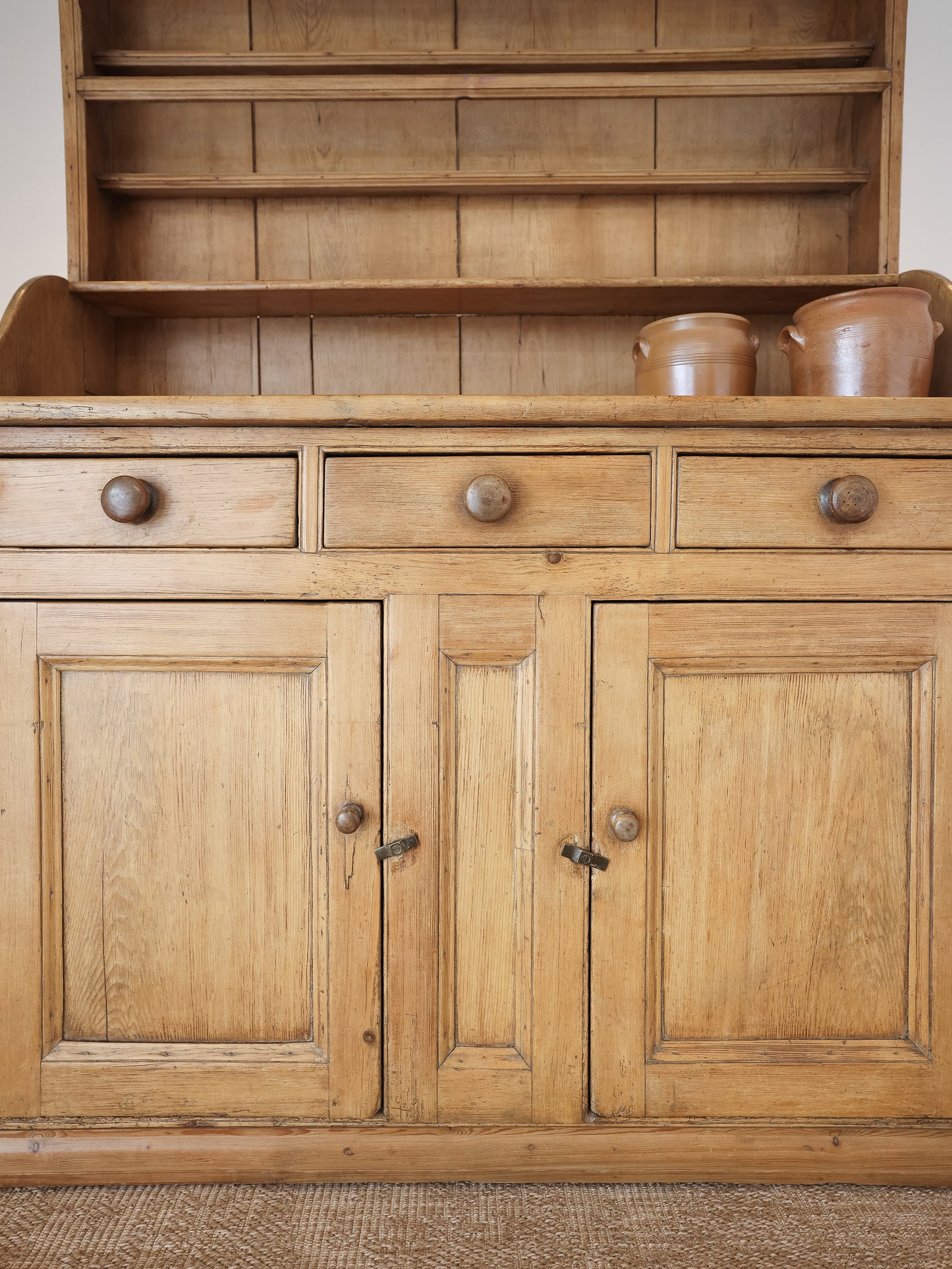 Antique English Pine Kitchen Dresser - Circa 1860