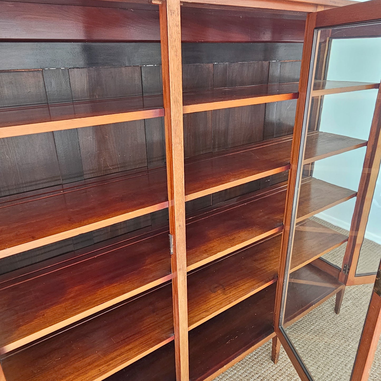 Antique Arts & Crafts Style Glass Door Display Bookcase Cabinet | Circa 1910–1920