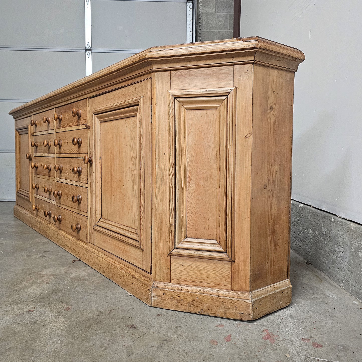 Monumental Antique English Pine Haberdashery - Circa 1880