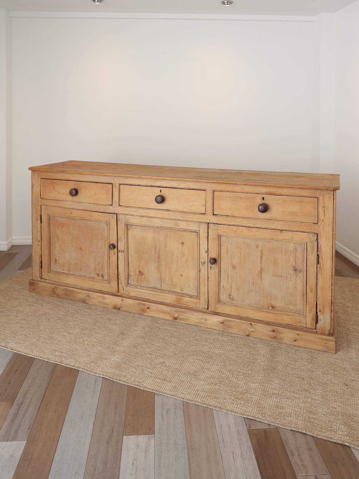 Antique English Pine Sideboard - Circa 1880