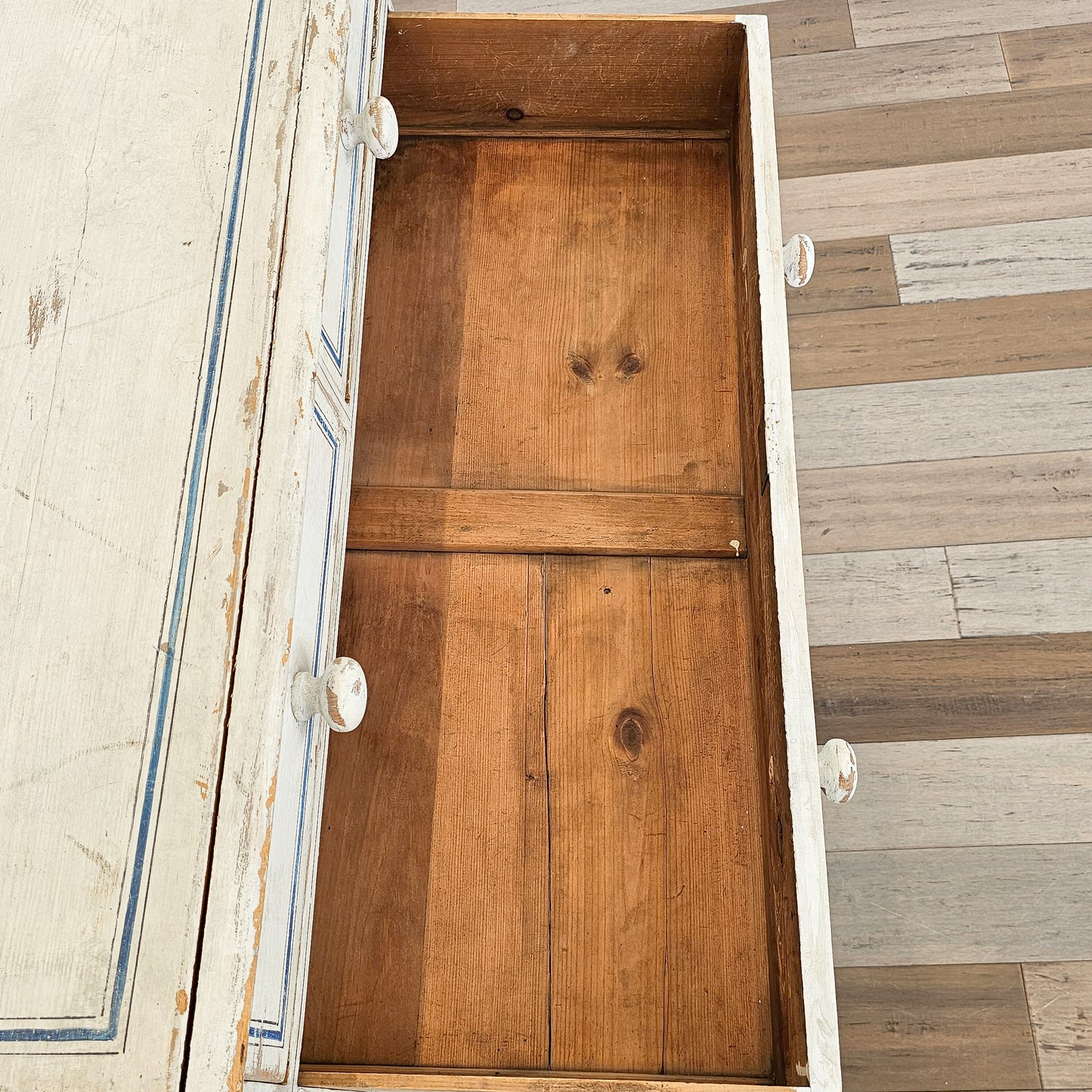 Antique English Pine Painted Dresser - Circa 1880