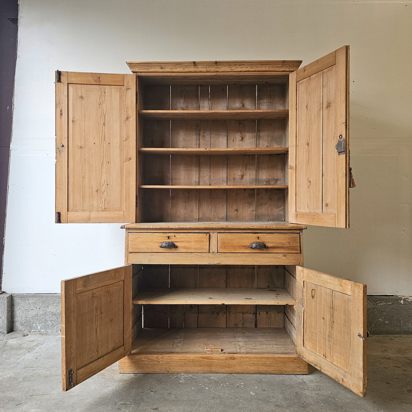 Antique English Pine Cupboard - Circa 1870