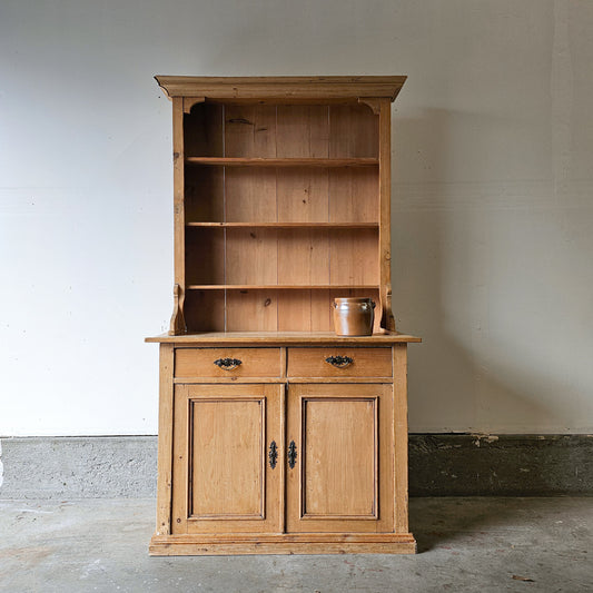 Antique English Pine Kitchen Dresser (Hutch) - Circa 1880